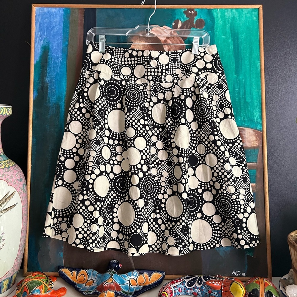 Jacob Black and Cream Circle Skater Skirt